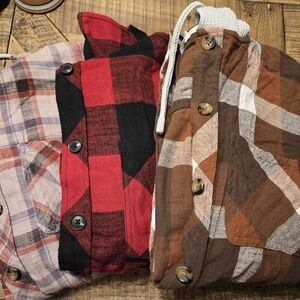 Maurices Hooded Plaid Button-Up Shirt Collection